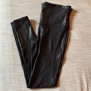 Spanx Black Faux Leather Leggings | L